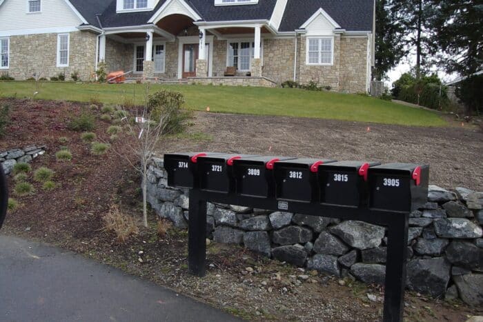 Large Standard mailboxes on rack