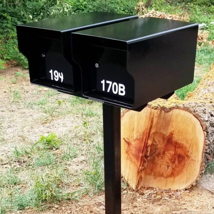 Black M1-LT mailbox on post