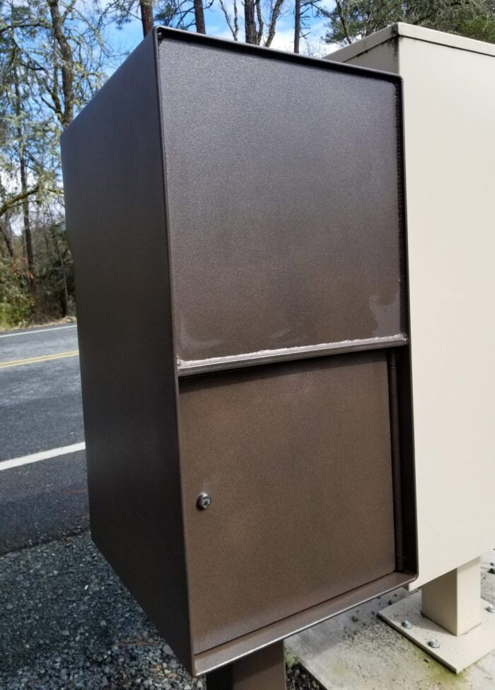Rear door on a Vault XXL Mailbox