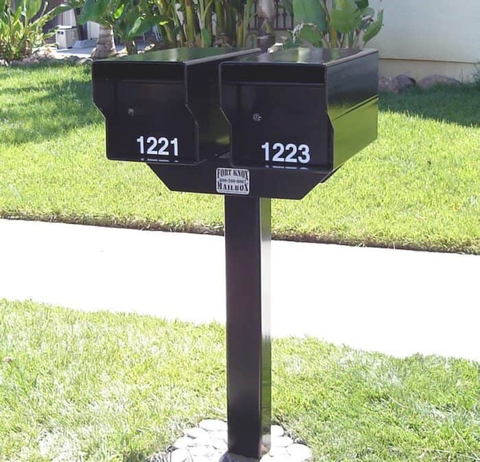 2 Small Standard mailbox on t-post